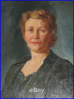 06f6 Ancienne Peinture Hst Portrait De Femme Signe Gustave Donnet 1892 1973