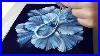 1069 String Pulling Technique Elegant Blue Flowers Acrylic Paint And Water Designer Gemma77