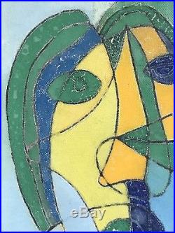 1960 Georges Wesche Peinture Art-deco Moderniste Cubiste Abstraction Forme-libre