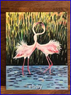 3 tableaux peinture acrylique sur carton toile -Tryptique 24x30