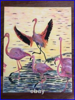 3 tableaux peinture acrylique sur carton toile -Tryptique 24x30