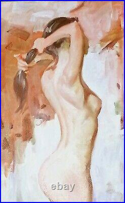 50 x 70. Huile/ toile nu féminin debout par Alexander SHEVCHUK