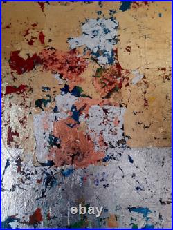 ALEXANDRE PONS/Abstrait contemporain-feuilles d'or-pièce unique format 65x54 cm ALEXANDRE PONS/Abstrait contemporain-feuilles d'or-pièce unique format 65x54 cm