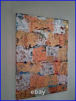ALEXANDRE PONS/Abstrait contemporain-feuilles d'or pièce unique format 70x50 cm