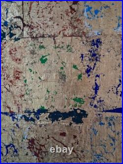 ALEXANDRE PONS/Abstrait contemporain-feuilles d'or-pièce unique format 81x65 cm