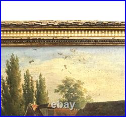 ANCIENNE PEINTURE MOULIN de GASNY EPTE HUILE sur TOILE ÉCOLE FRANÇAISE ca 1830