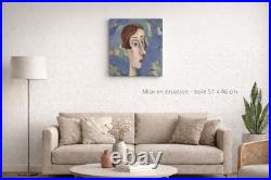 AUDREY WELCH (XXe siècle) Sigfrida Acrylique sur papier marouflé sur toile