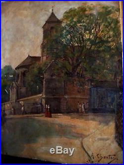 A. CHARTON. Peinture sur Toile. Eglise Saint PIERRE de MONTMARTRE