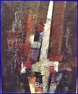 Abstraction. Huile / toile 1991 signé Bernard LACROIX. 1933-2015. Cadre 67x57cm