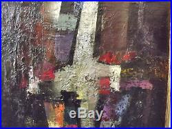Abstraction. Huile / toile 1991 signé Bernard LACROIX. 1933-2015. Cadre 67x57cm
