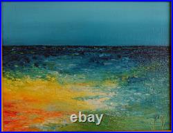 Acrylique sur toile encadrée signée Christine Mathieu 2001 titrée Marine Nr3