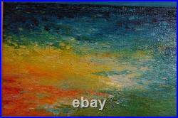 Acrylique sur toile encadrée signée Christine Mathieu 2001 titrée Marine Nr3