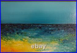 Acrylique sur toile encadrée signée Christine Mathieu 2001 titrée Marine Nr3
