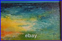 Acrylique sur toile encadrée signée Christine Mathieu 2001 titrée Marine Nr3