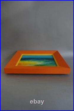 Acrylique sur toile encadrée signée Christine Mathieu 2001 titrée Marine Nr3