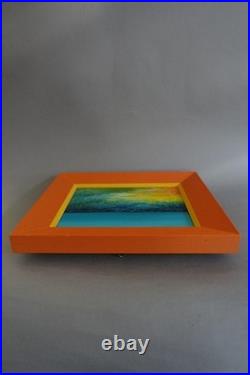 Acrylique sur toile encadrée signée Christine Mathieu 2001 titrée Marine Nr3