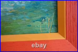 Acrylique sur toile encadrée signée Christine Mathieu 2001 titrée Marine Nr3