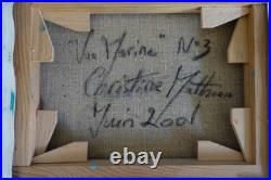 Acrylique sur toile encadrée signée Christine Mathieu 2001 titrée Marine Nr3