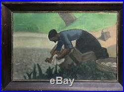 Adolphe Marie Beaufrere tableau breton pont-aven lavandiere gauguin serusier