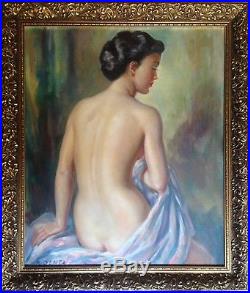 Albert GENTA (1901-1989) impressionniste Nu Féminin de dos Huile sur toile signé