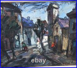 Albert VAGH WEINMANN. Rue Animée. Peinture huile sur toile