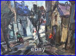 Albert VAGH WEINMANN. Rue Animée. Peinture huile sur toile