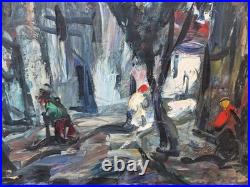 Albert VAGH WEINMANN. Rue Animée. Peinture huile sur toile