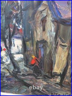 Albert VAGH WEINMANN. Rue Animée. Peinture huile sur toile