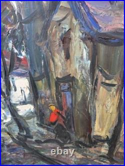Albert VAGH WEINMANN. Rue Animée. Peinture huile sur toile