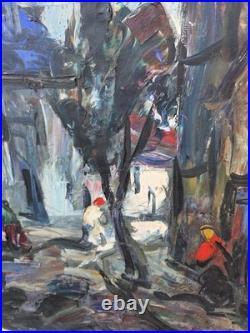 Albert VAGH WEINMANN. Rue Animée. Peinture huile sur toile