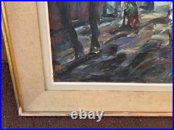 Albert VAGH WEINMANN. Rue Animée. Peinture huile sur toile