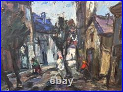 Albert VAGH WEINMANN. Rue Animée. Peinture huile sur toile