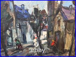 Albert VAGH WEINMANN. Rue Animée. Peinture huile sur toile
