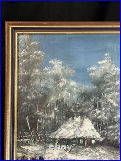 Alexandre Marius Boboc (1941) Huile sur toile Paysage d'hiver 1987