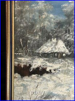 Alexandre Marius Boboc (1941) Huile sur toile Paysage d'hiver 1987