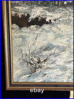 Alexandre Marius Boboc (1941) Huile sur toile Paysage d'hiver 1987