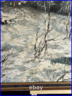 Alexandre Marius Boboc (1941) Huile sur toile Paysage d'hiver 1987