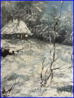 Alexandre Marius Boboc (1941) Huile sur toile Paysage d'hiver 1987