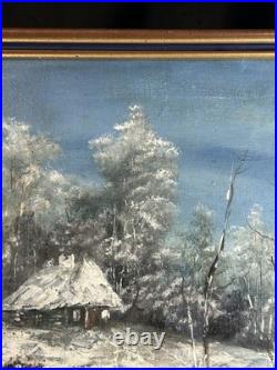 Alexandre Marius Boboc (1941) Huile sur toile Paysage d'hiver 1987