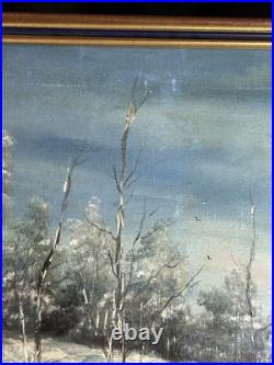 Alexandre Marius Boboc (1941) Huile sur toile Paysage d'hiver 1987