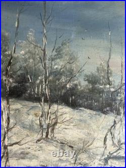 Alexandre Marius Boboc (1941) Huile sur toile Paysage d'hiver 1987