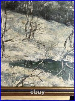 Alexandre Marius Boboc (1941) Huile sur toile Paysage d'hiver 1987