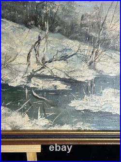 Alexandre Marius Boboc (1941) Huile sur toile Paysage d'hiver 1987