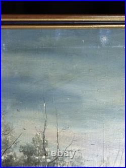 Alexandre Marius Boboc (1941) Huile sur toile Paysage d'hiver 1987