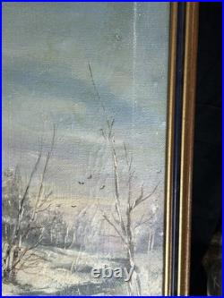 Alexandre Marius Boboc (1941) Huile sur toile Paysage d'hiver 1987