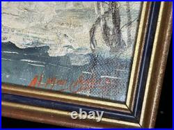 Alexandre Marius Boboc (1941) Huile sur toile Paysage d'hiver 1987