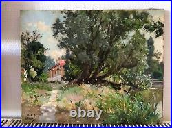 Alexandre Nozal (1852-1929), Paysage animé en bord de rivière, huile sur toile