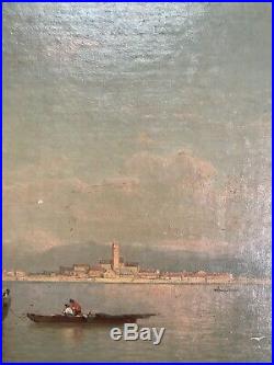 Allemagne Impressionnisme Italie Baie de Venise Huile sign F. C WELSCH 1828-1904