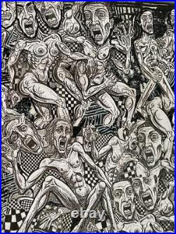 Anatomie du Cri tableau au format 40 x 40 cm, expressionniste brut