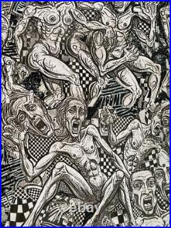 Anatomie du Cri tableau au format 40 x 40 cm, expressionniste brut
